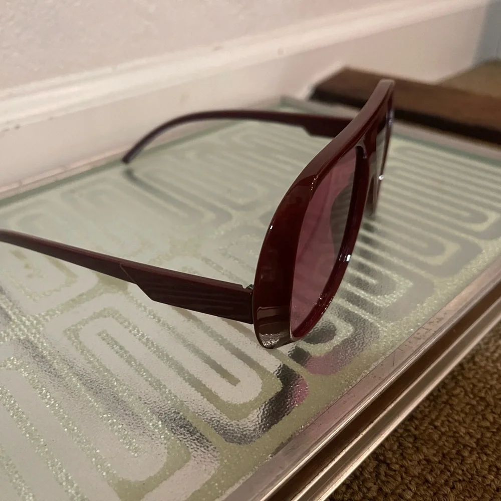 Burgundy Aviator Full Frame Sunglasses